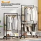 Mobile Clothes Rack Double Clothes Rack Stick Simple Clothes Stand Telescopic Room Floor Hangers