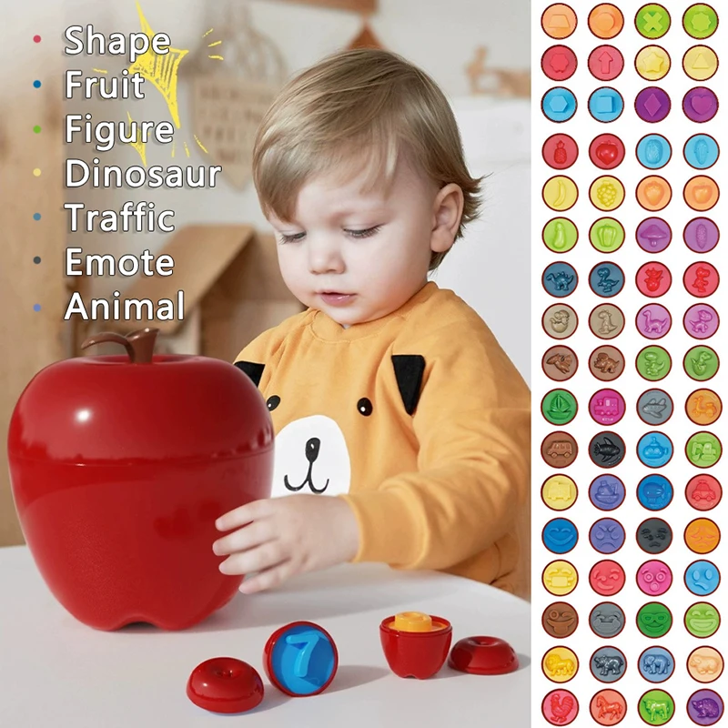 Apple Smart Egg 3D-Puzzle, Montessori-Spielzeug, Baby-Matching-Spiele, Farb- und Formklassifizierung, Feinmotorik, Lernspielzeug Image