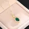 Huitan Temperamento Elegante Collana con zirconi verdi Colore oro Accessori da sposa da donna Regalo
