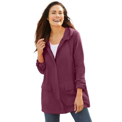 Plus Size Women's Lightweight Utility Hoodie Jacket by Woman Within in Deep Claret (Size 22/24)