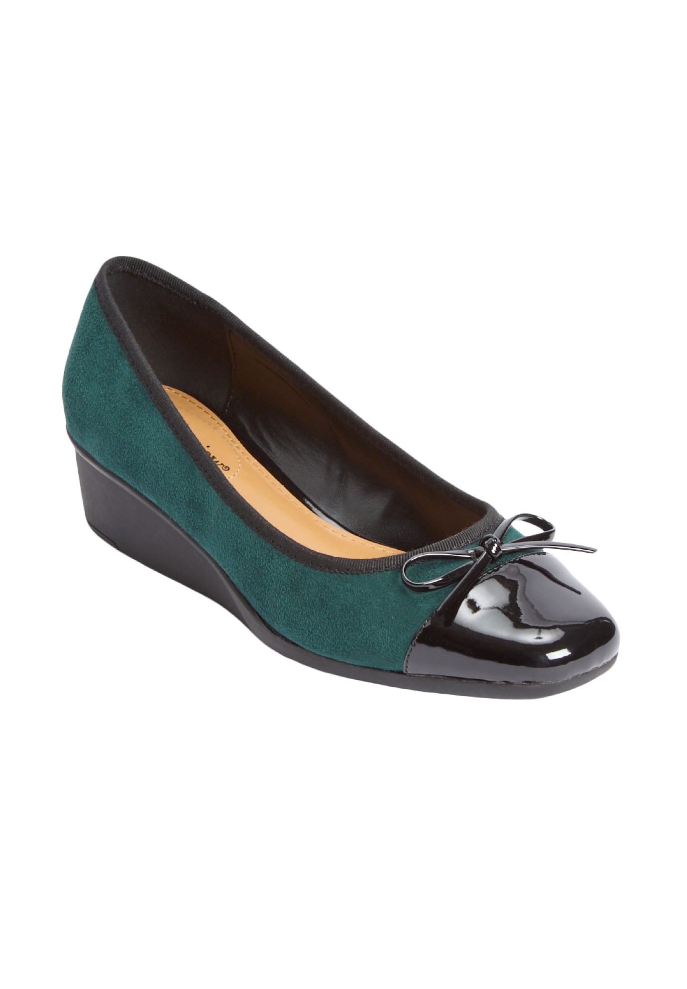 Extra Wide Width Women's The Jade Slip On Wedge by Comfortview in Emerald (Size 10 WW)