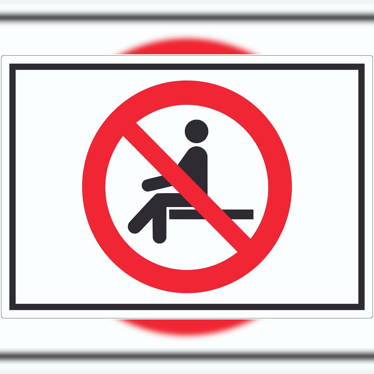 HB-Druck Sitzen verboten Symbol Aufkleber A2 (420x594mm) Image