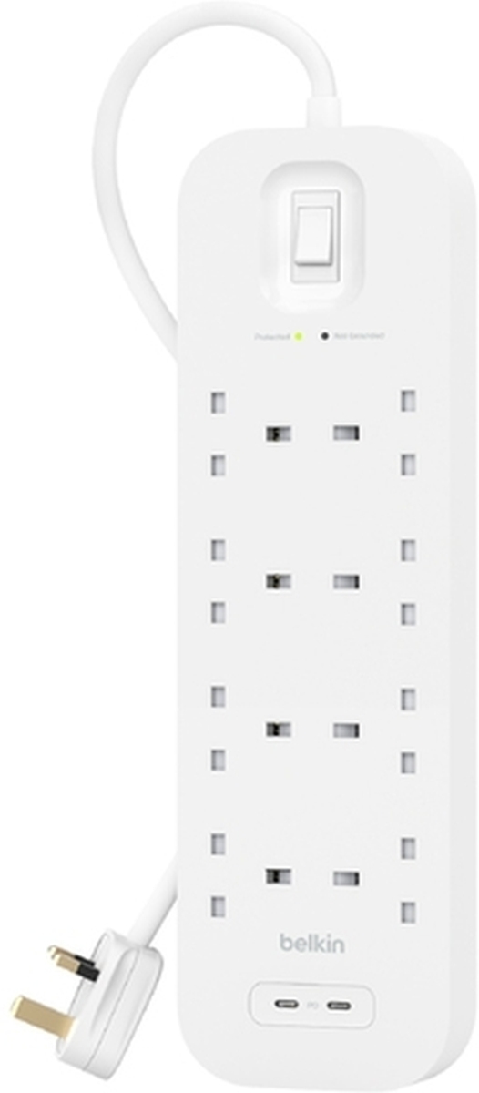 Belkin Surge Plus Steckdosenleiste 8-Fach, 30W 2m Kabel Image