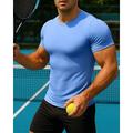 US Open Per uomo Maglietta sportiva Maglia da tennis Maglietta da tennis Maniche Corte Striscia riflettente Traspirante Yoga Tennis Golf Girocollo Tinta unita Nero Blu Azzurro chiaro Abbigliamento da