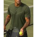 US Open Per uomo Maglietta da tennis Maniche Corte Traspirante Yoga Tennis Golf Girocollo Tinta unita Verde militare Blu Verde Abbigliamento da tennis