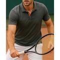 US Open Per uomo Maglietta sportiva Polo da golf Maglia da tennis Maglietta da tennis Maniche Corte Cerniera Traspirante Yoga Tennis Golf Colletto Polo Tinta unita Grigio scuro Nero Blu Abbigliamento