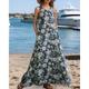 Per donna Abito maxi Abito a trapezio Abito Estivo Boho Quotidiano Ferie Vestibilità regolare Floreale Blocco di colori Senza Maniche Girocollo Bianco Blu Estate