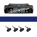 Sistema di monitoraggio della pressione dei pneumatici TPMS solare per auto: display wireless con allarme di temperatura e pressione, ricarica USB, 4 sensori