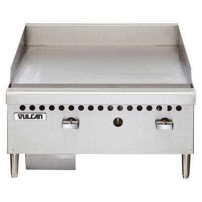 Vulcan VCRG24-M 24" Gas Commercial Griddle w/ Manual Controls - 1" Steel Plate, Convertible, Stainless Steel, Gas Type: NG