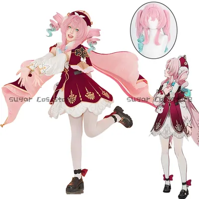 Honkai Star Rail Hyacine Spiel Cosplay Kostüm Perücke Kleid Uniform Hut Metall Requisiten Amphoreus Image