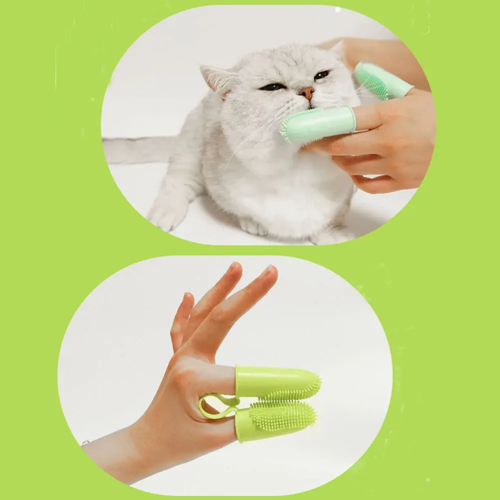 Hund super weich Haustier Finger Zahnbürste Hund Zahnbürste Kit Katze Zahnbürste Hund Zähne Hund Katze Zahnbürste Reinigungs mittel Image