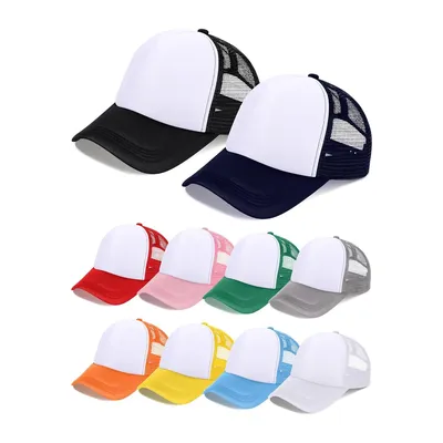 Sublimation Blank Trucker Hats Bulk Mesh Baseball Cap Polyester Mesh Trucker Hat für Männer und Frauen