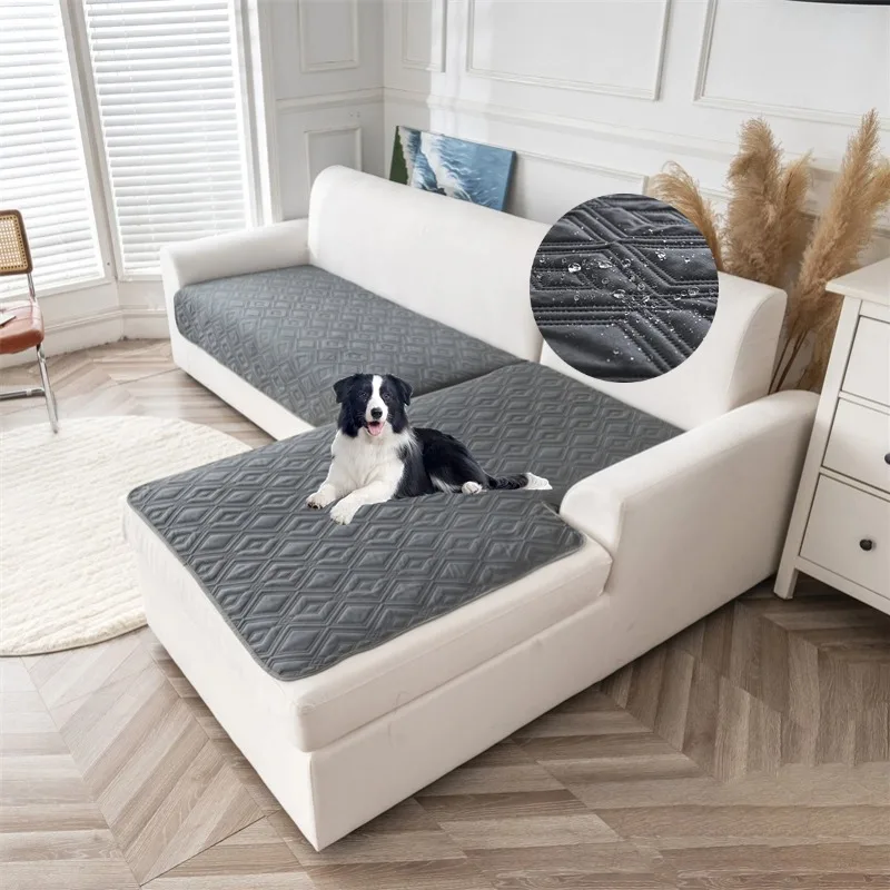 2 teile/satz Wasserabweisende Sofa Matte Abdeckungen Rutschfeste Haustiere Kinder Couch Handtuch Matte L Chaise Sofa Sitz Pads Schonbezug für Wohnzimmer