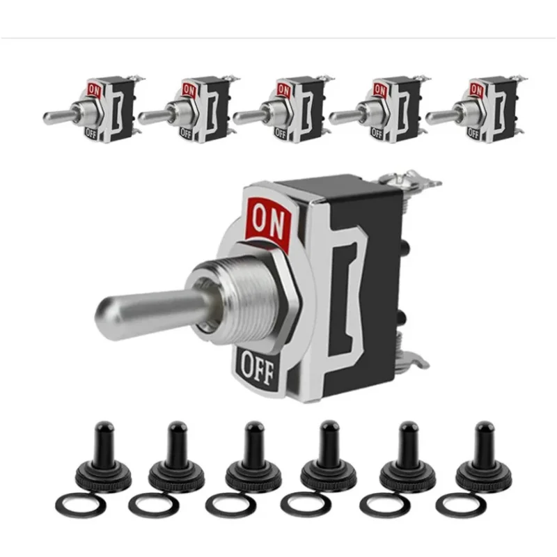 5 Stücke Heavy Duty Auto Boot Rocker Kippschalter 15A 250 V 2Pin SPST EIN/AUS Wippschalter mit wasserdichtem Boot Spst Wippschalter Image