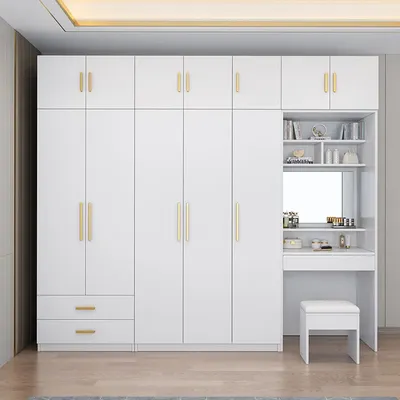 Wardrobe furniture Bedroom set Hotel home Solid wood large wardrobe with dressing table