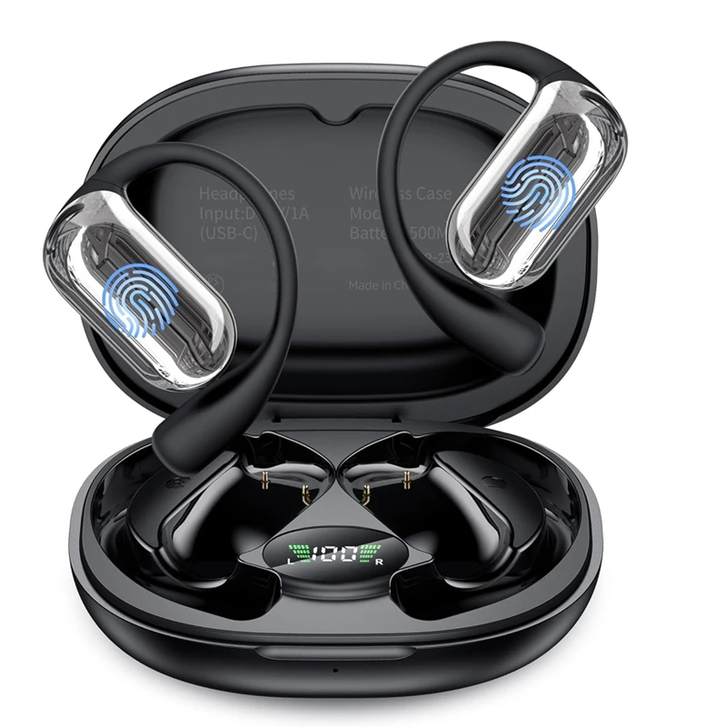 UYUXO AI-Sprachübersetzung-Ohrhörer, Echtzeit-OWS-Kopfhörer, Übersetzer, 144 Sprachen und Akzente für das Lernen von Geschäftsreisen Image