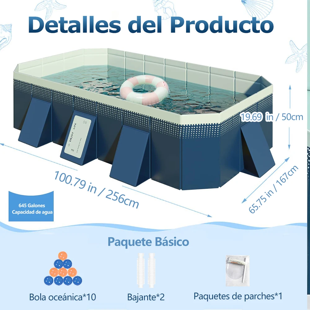 Piscine familiale pliable, grande piscine extérieure, fête aquatique d'été, piscine Non gonflable pour jardin extérieur