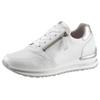 Keilsneaker GABOR "TURIN", Damen, Gr. 37,5, silber (weiß, silberfarben), Kalbsleder, Ziegenleder, kontrastfarbene Details, sportlich, Schuhe Sneaker, mit silberfarbenen Details, Freizeitschuh, Halbschuh, Schnürschuh