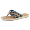 Zehentrenner TAMARIS "AVRIL", Damen, Gr. 39 (5,5/6), jeans kombiniert, Textil, Lederimitat, sportlich, Schuhe, Sommerschuh, Flats, Schlappen mit T-Logoanhänger