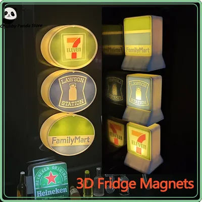 Mini leuchtende Leuchtkasten-Kühlschrankmagnete 711 LED-Lichtschild Magnetaufkleber 711 Convenience Store Design Kühlschrankdekoration Image