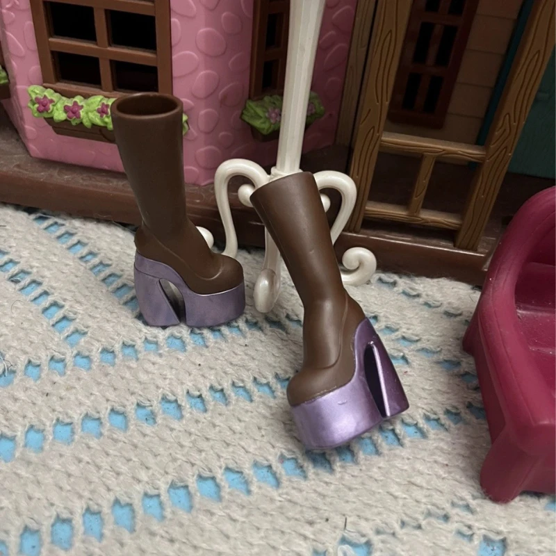 [Mit Defekt] 1 Paar 25 cm große Puppenstiefel, Zubehör, 1/7 Spielzeug, Mädchen, Anziehspielzeug