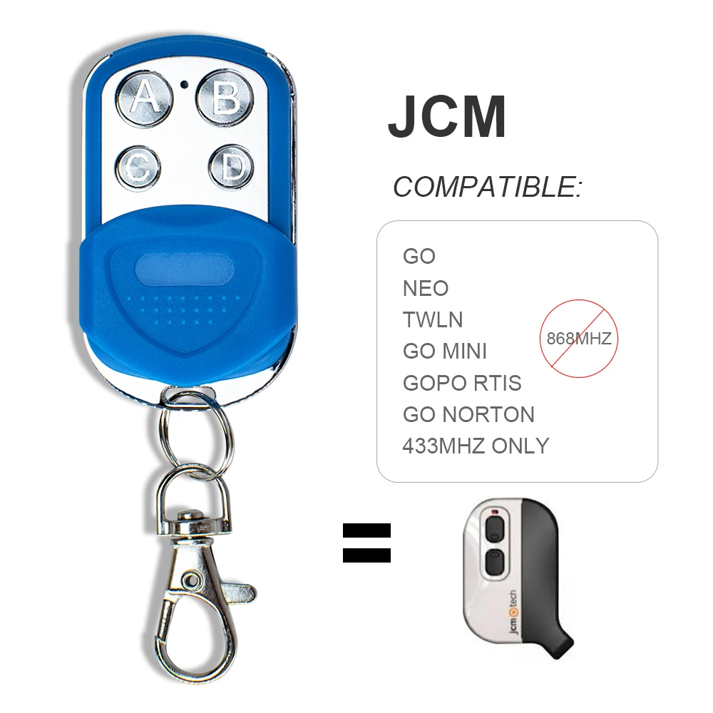 Neu JCM GO NEO TWLE GO MINI GOPO RTIS GO NORTON Fernbedienung Duplikator JCM 433.92mhz Garagentor Befehl Toröffner 433mhz Image