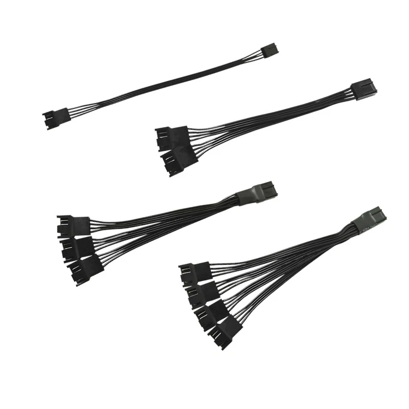 1-zu-1 2-3-4-Wege-Motherboard 3-4-Pin-PWM-Anschluss Lüfterverlängerungskabel Computerlüfterkabel 4P One-Point-Three-HUB Image