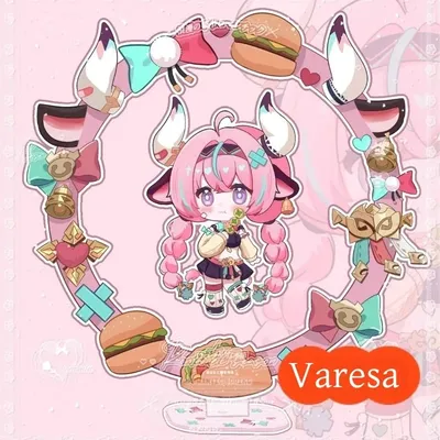Spiel Genshin Impact Varesa Niedlicher Acryl-Schaukelschildständer Cosplay Anime Desktop-Dekoration Fan-Sammlung Geschenk für Freunde Image