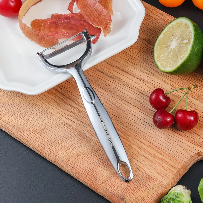 Karottenschäler aus Edelstahl mit ergonomischem, rutschfestem Griff, scharfe Klinge, Küchenhelfer, Haushalts-Gemüseschäler, Kartoffelconer Image