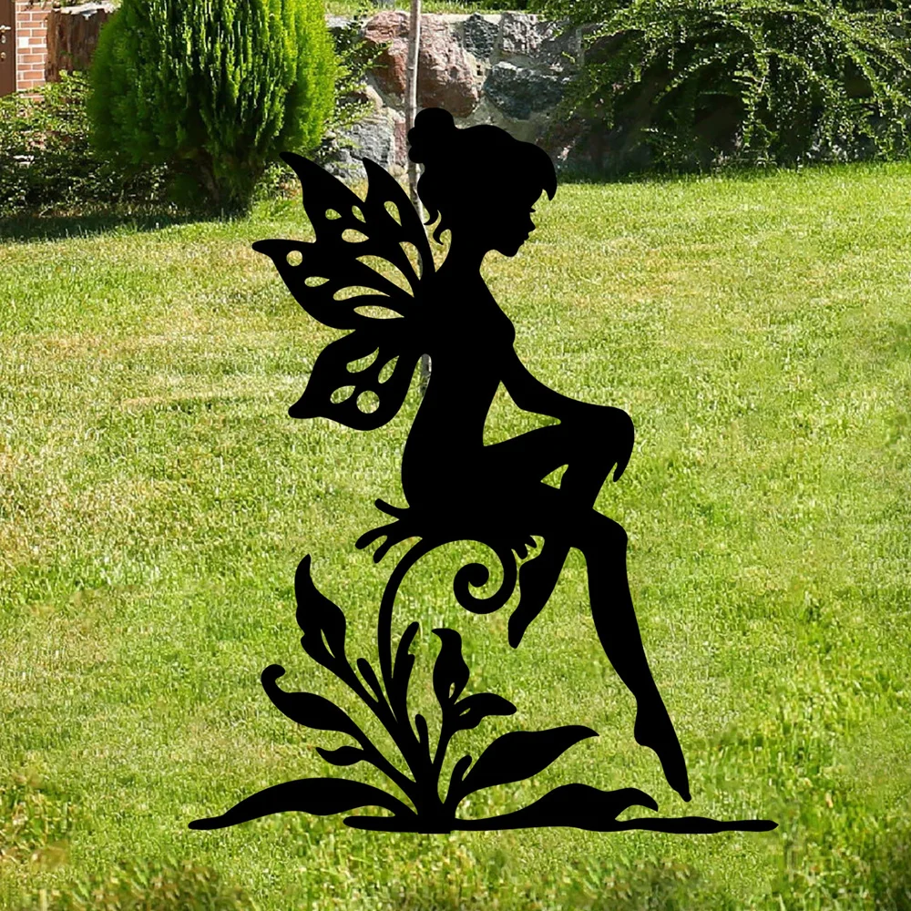 1pc Art Deco Metal Fairies Door Frame Corner Iron Garden Theme Wall Sculpture Elves Home Decor Artwork Outdoor Decorative Gifts