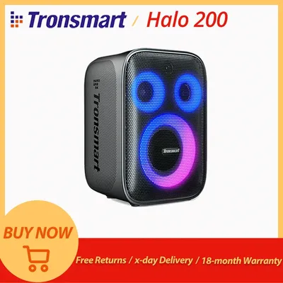 Tronsmart Halo 200 Speaker Bluetooth Karaoke Party Speaker with 3 Way Sound System,120W Output, Built-in/Wired Mic, Guitar Input