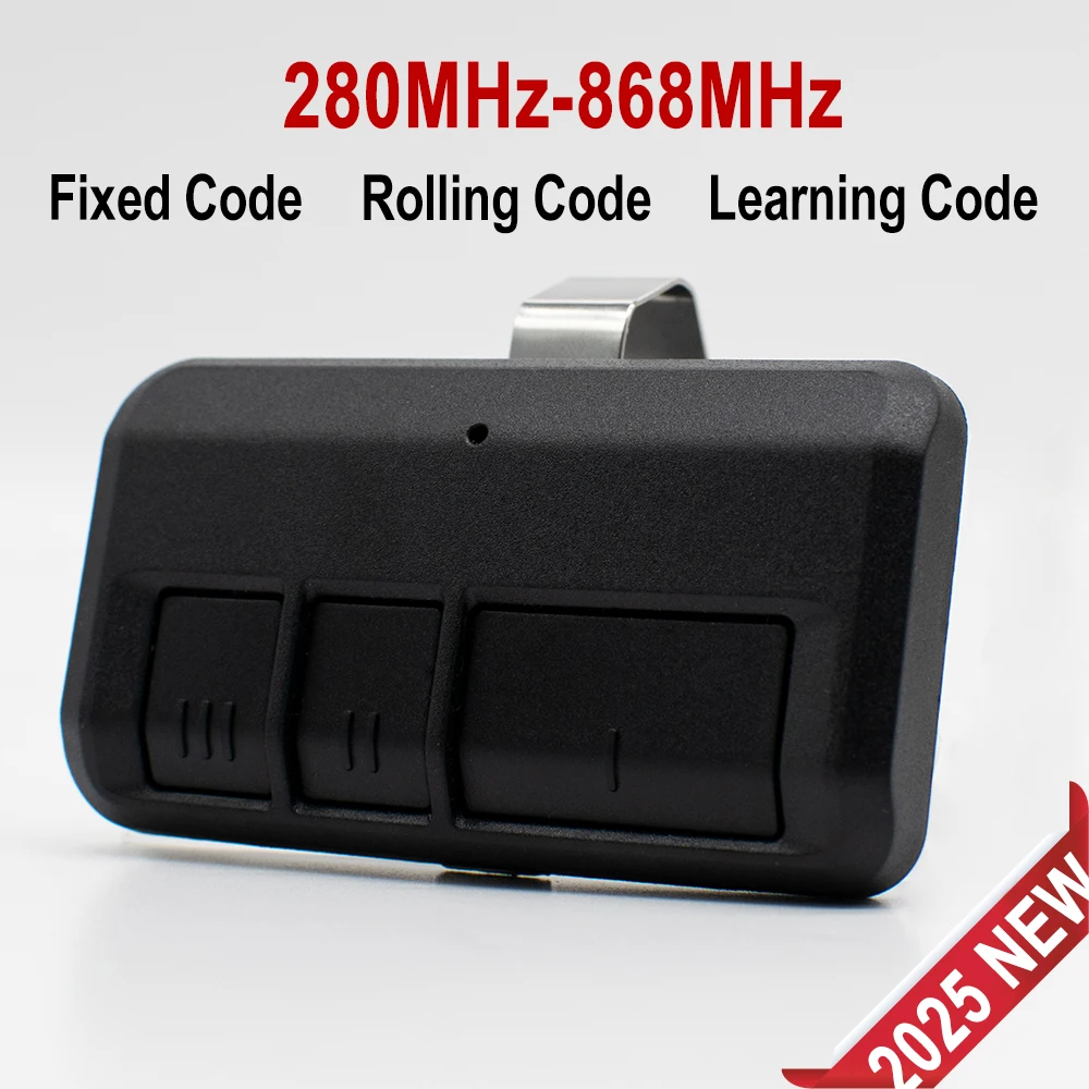 Universelle Fernbedienung, 287 MHz-868 MHz, Multifrequenz-Garagentoröffner, Torsteuerung, 3 Tasten, inklusive Auto-Sonnenblenden-Clip Image