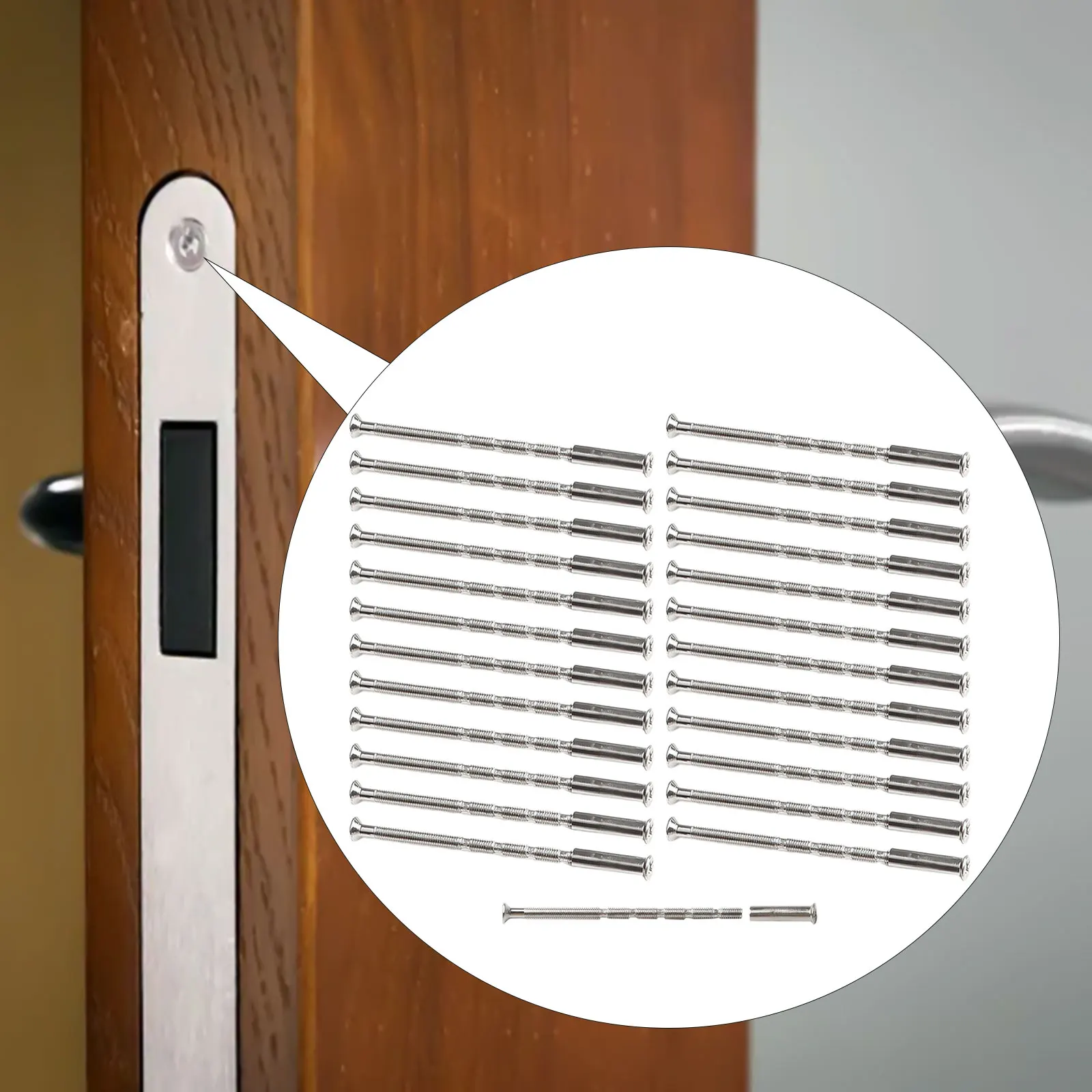 25er-Pack Türgriff-Schrauben-Set, Türgriff durch Befestigungsschrauben für Türgriff, Rosen, Knöpfe, Türschloss für Eophmi für M3 Image