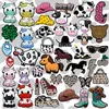 1/43PCS Schuh Clog Zubehör Charms für Cowboy Cowgirl Nette Pferd Schuh Schnalle Pins Leopard Print