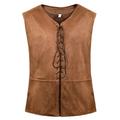 Steampunk Piratenweste Herren Wikinger Kostüm Mittelalter Renaissance Weste Plus Size Gothic Image