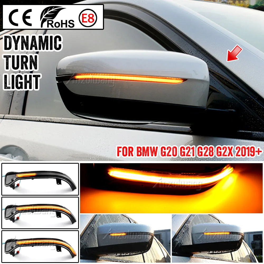 Black LED Dynamic Turn Signal Light Side Mirror Flashing Light For BMW 3er G20 G21 G28 G2x 2019 2020 Right Hand Drive