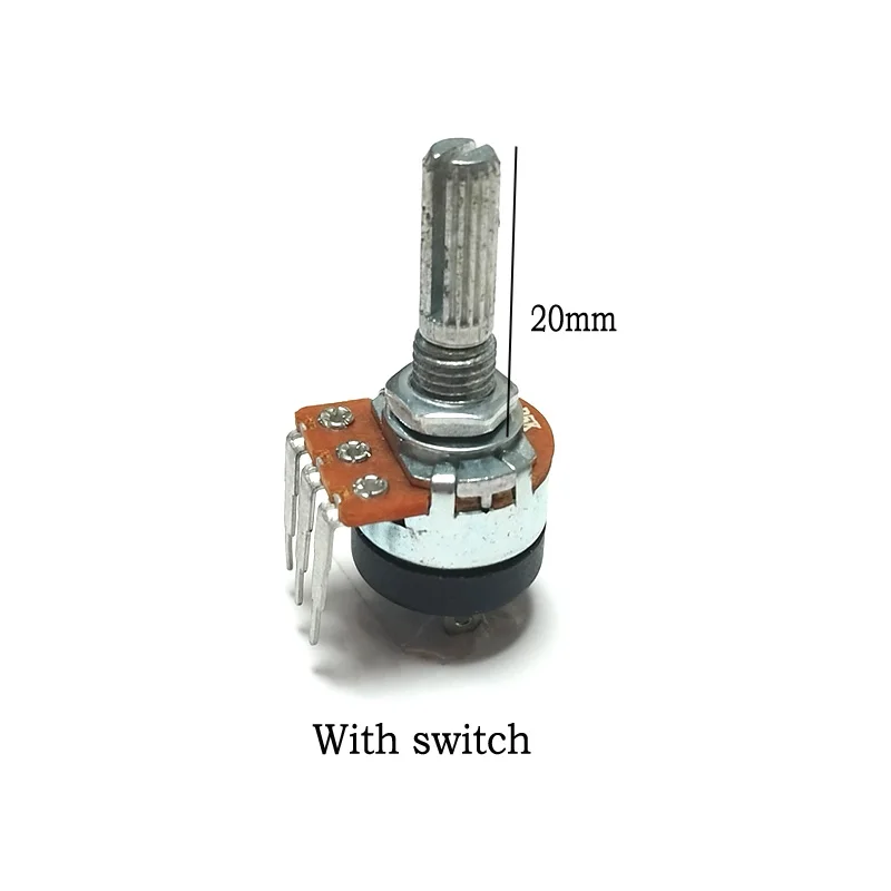 2PCS RV16S Einzigen Potentiometer WHT148 mit schalter 20mm B5K B10K B50K B500K Für Verstärker Audio 5k 10k 50k 500k Image