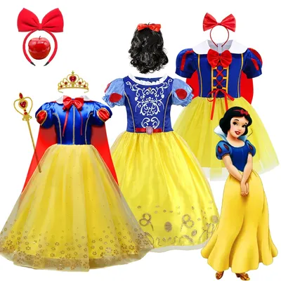Mädchen Rollenspiel Fantasy Geburtstagskleid Schneewittchen Kostüm Deluxe Prinzessin Ballkleid Image