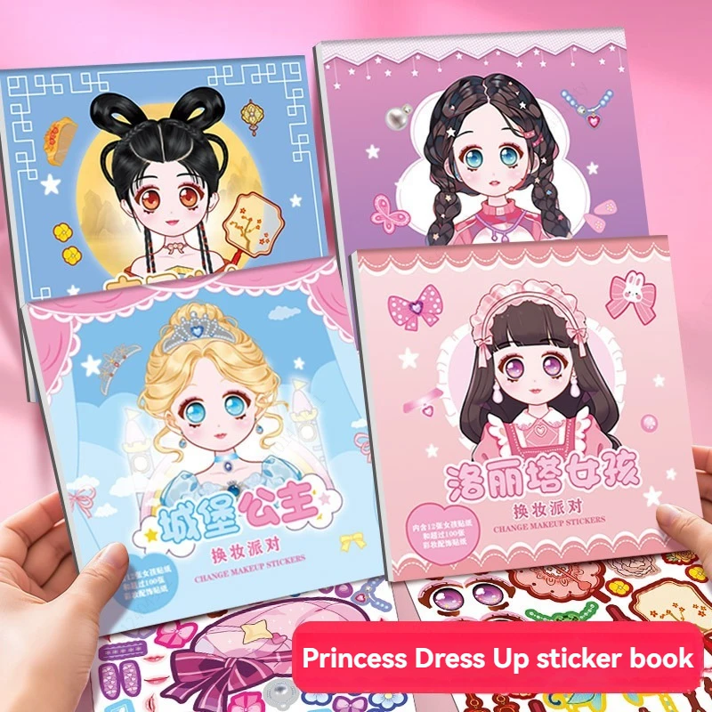 Wiederverwendbare Aufkleber zum Anziehen, abnehmbare Aufkleber, modische Aktivitäten für Kinder, aufklebbare Puzzle-Buch für Kinder im Alter Image