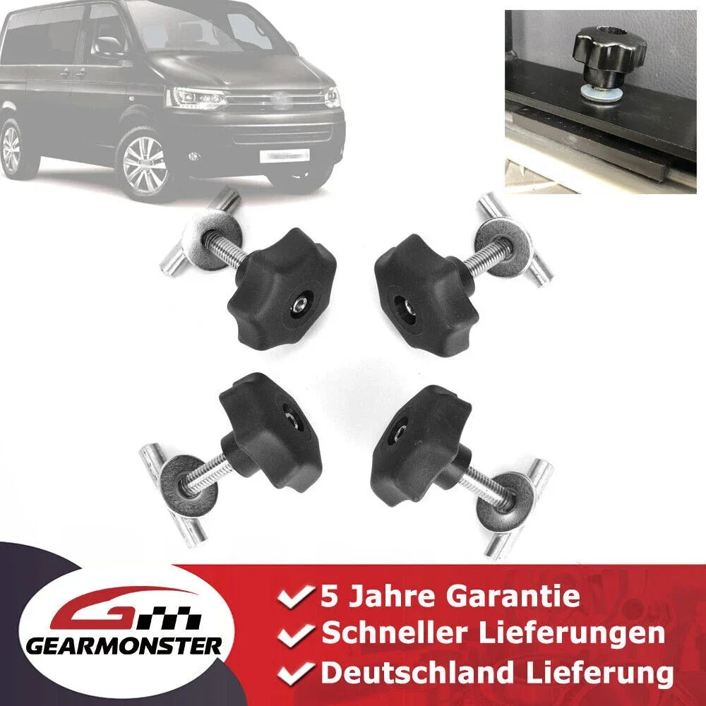 4x Bodenplate Schienensystem Boden Schiene Bracket For VW T5 T6 MULTIVAN BUS Image