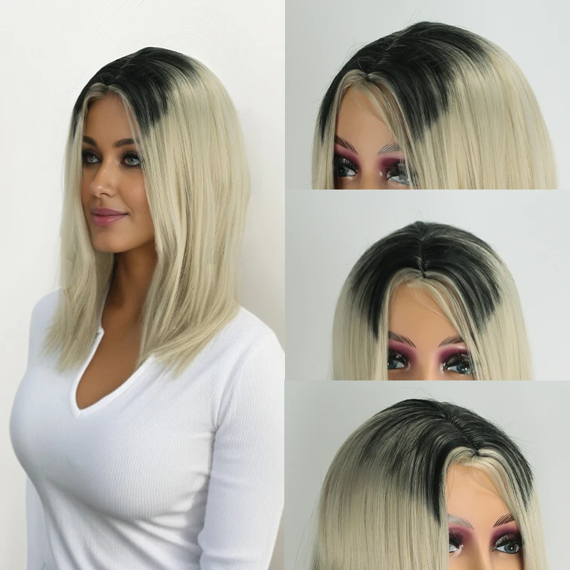 Synthetische diese elegante gemischte gerade Perücke ist 150 % bequem und atmungsaktiv, geeignet für den täglichen Gebrauch und auf Partys Image