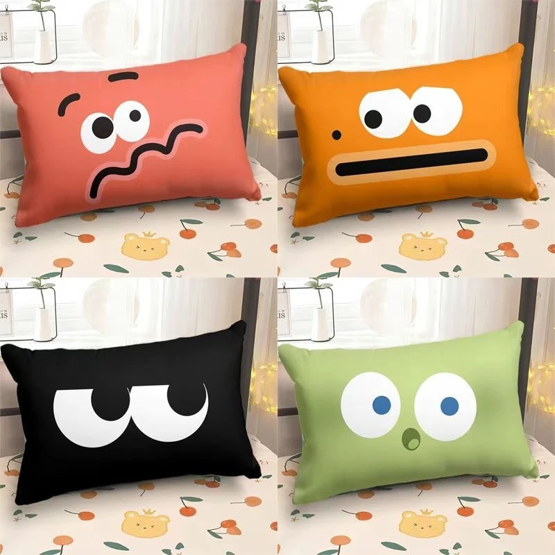 Lustiges Emoji-Kissen, rechteckiger Kissenbezug, dekoratives Kissen für Zuhause, Sofa, Schlafsaal-Bettkissen, Geschenk Image