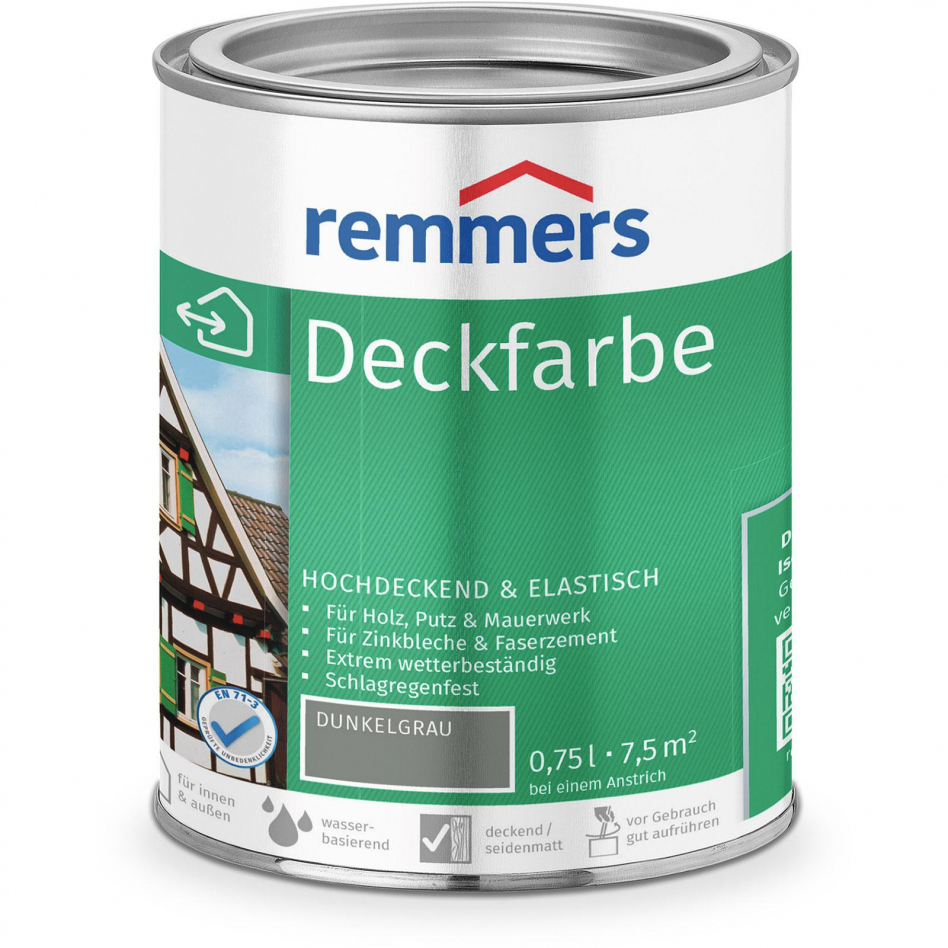 Remmers Deckfarbe dunkelgrau, 0,75 l Image