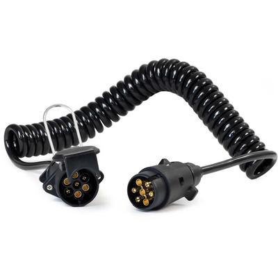7-poliges Spiralkabel 3 m, Anhängerkabel pvc, robustes Elektrokabel mit Stecker & Buchse, Image