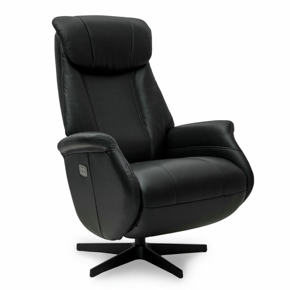 Fauteuil relax électrique en cuir noir