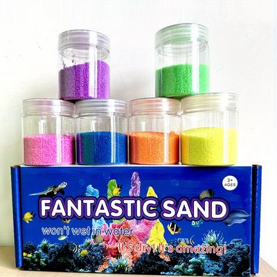 TEMU 6 Colors .72lbs/0.78kg Magic Sand, Colored Play Sand That Never Wet, Colored Play Activity, Fun Activities Gift Image