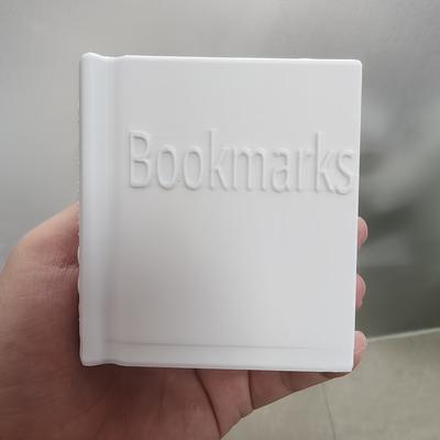 TEMU 1pc Book-shaped Bookmark Holder & Organizer - Portable Lightweight Glossy Box For Home Office Desk, Gift For Book Lovers, , Family, Decorative Accessory | Durable Material