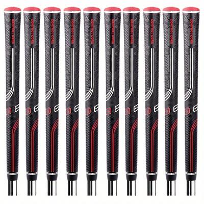 TEMU 10pcs Golf Grips - Anti-slip Durable High-quality Rubber, Soft -weather Club Grips For Control & Stability