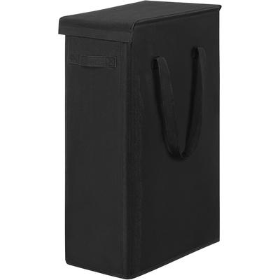 TEMU 65l Slim Foldable Laundry Basket With Handles & Lid - Portable Fabric Hamper For Narrow Spaces, Durable & Design, For Bedroom, Bathroom, Dorm, Laundry Room Accessories, Laundry Baskets Image