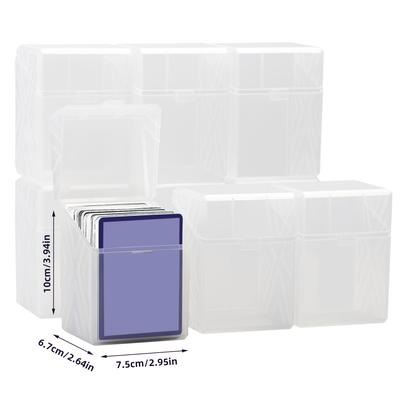 TEMU 9-pack Durable Plastic Card Deck Boxes, Portable And Waterproof Storage For Mtg, Tcg, And Sports Cards - Transparent Trading Card Holders (cards Not Included) Image